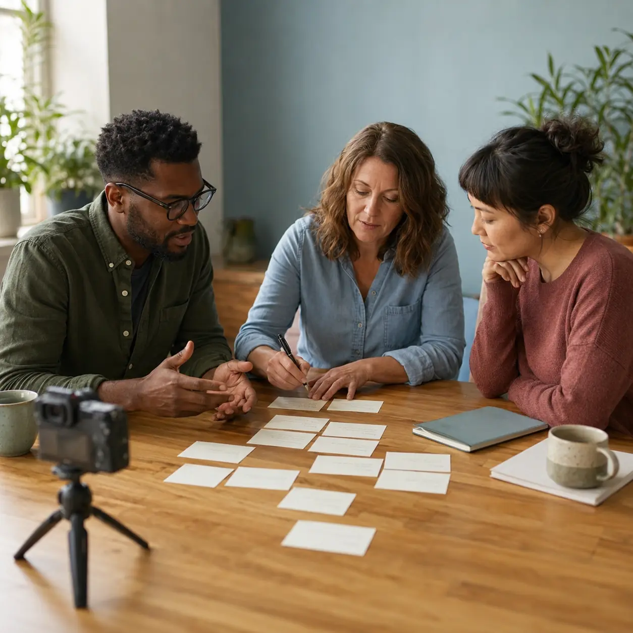 Business owner learning AI video marketing tools with Queen Bee Consulting