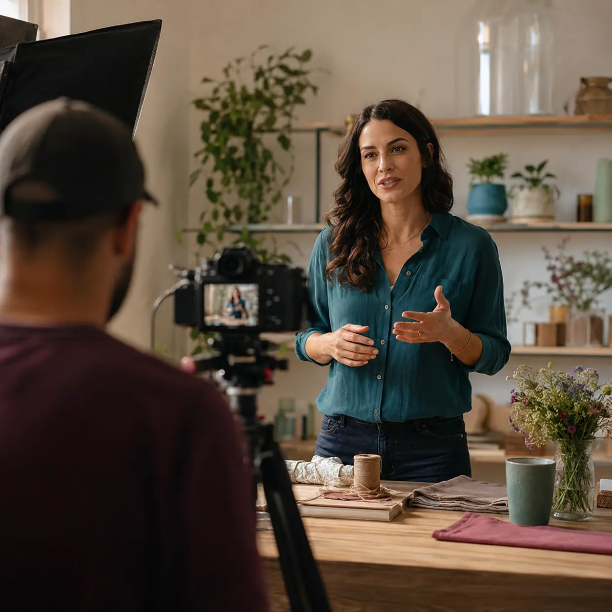 Business owner learning AI video marketing tools with Queen Bee Consulting